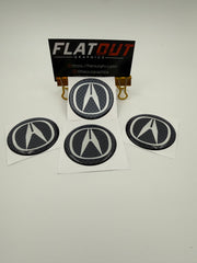 Acura – Mirror Chrome on Carbon Fiber center cap decal set