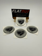 Eagle – Black on Silver center cap decal set