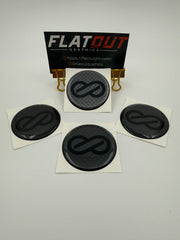Enkei – Black on Carbon Fiber center cap decal set